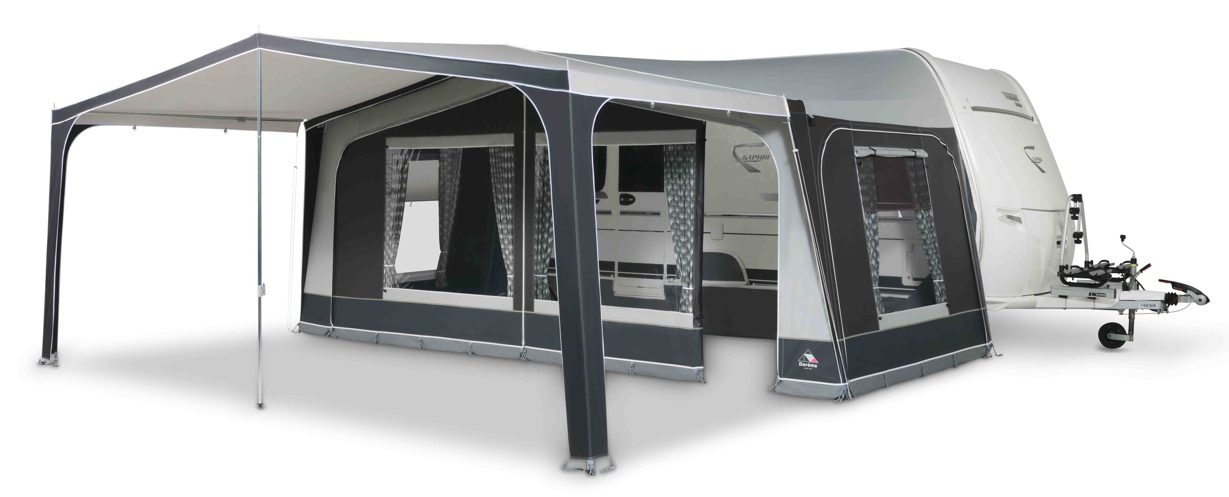 Dorema Palma Caravan Awning Canopy attached to a caravan